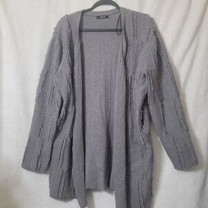 Miss Me Cardigan Womens Size XL Open Sweater Grey Long‎ Bohemian Chic Steampunk
